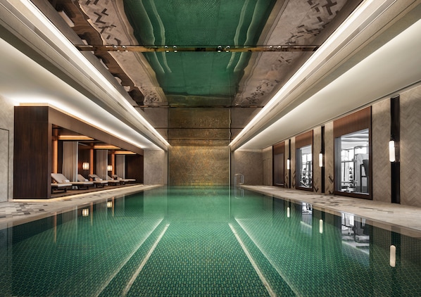 Indoor pool, open 7:00 AM to 10:00 PM, lifeguards on site
