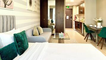Superior Studio | Hypo-allergenic bedding, in-room safe, blackout drapes, soundproofing