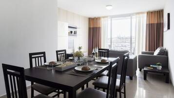 Apartment, 3 Bedrooms, Sea View | Living area | Flat-screen TV