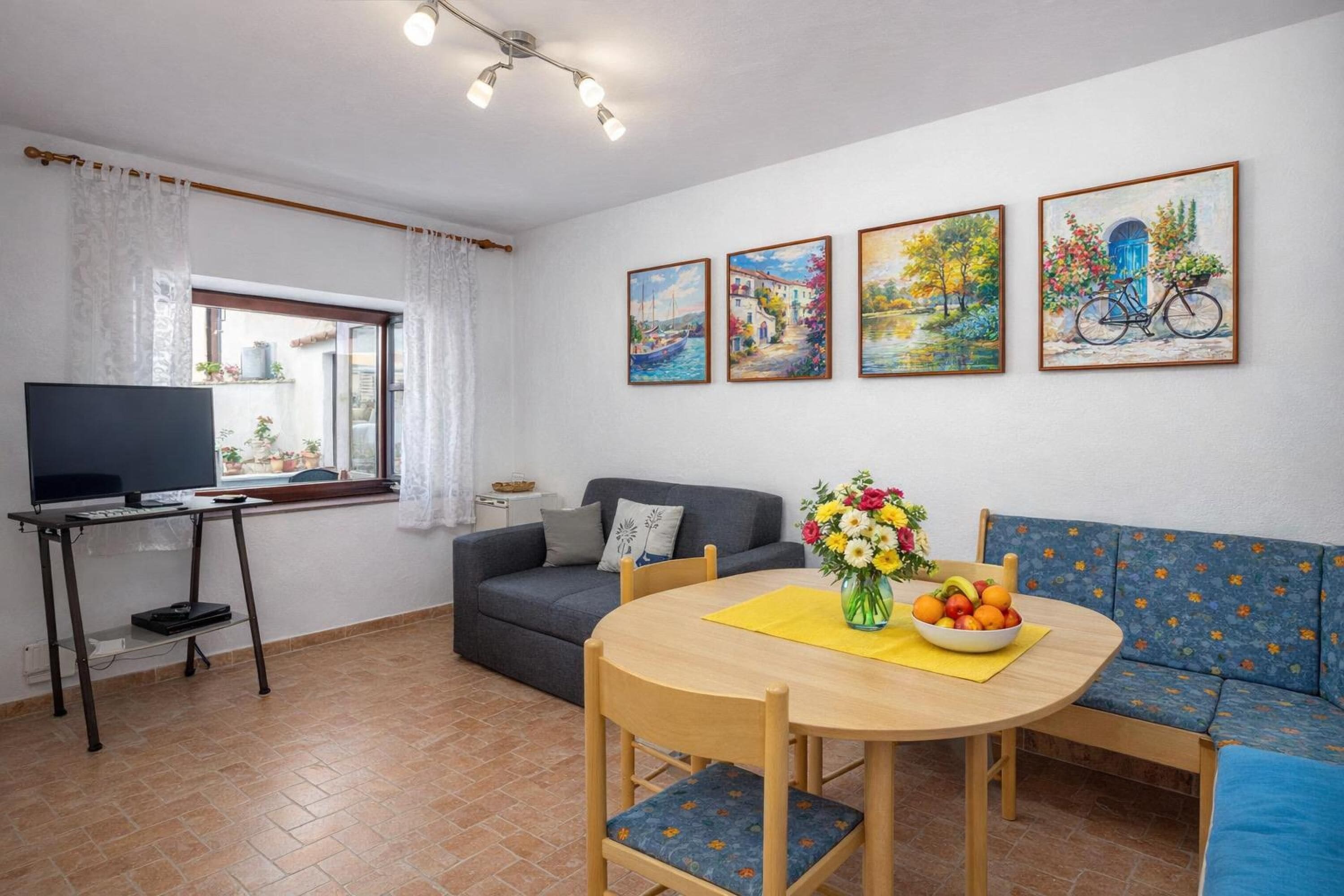 En 21-tommers Flatskjerm-TV med Parabol-TV