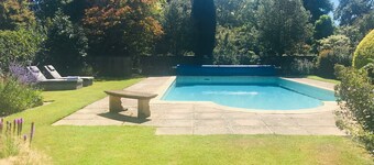 Log burner, heated pool, pub- what's not to like!