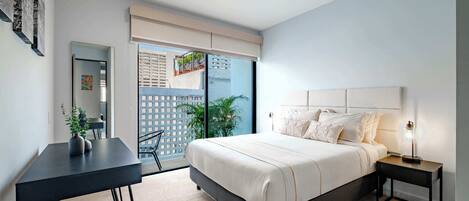 2 chambres, bureau, fer et planche Ă repasser, lit parapluie