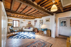 21-inch flat-screen TV with satellite channels, fireplace, DVD player - Amazing Villa Near The Lake With Pool (Castiglione del Lago)