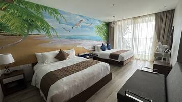 Bộ đồ giường kháng dị ứng, nệm cao su hoạt tính (memory foam), minibar