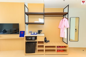 Mini-fridge, electric kettle