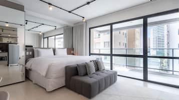 Studio Elite | Setrika/meja setrika, Wi-Fi gratis, dan seprai linen