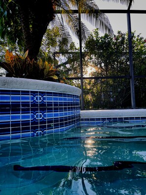Piscine extérieure, piscine chauffée