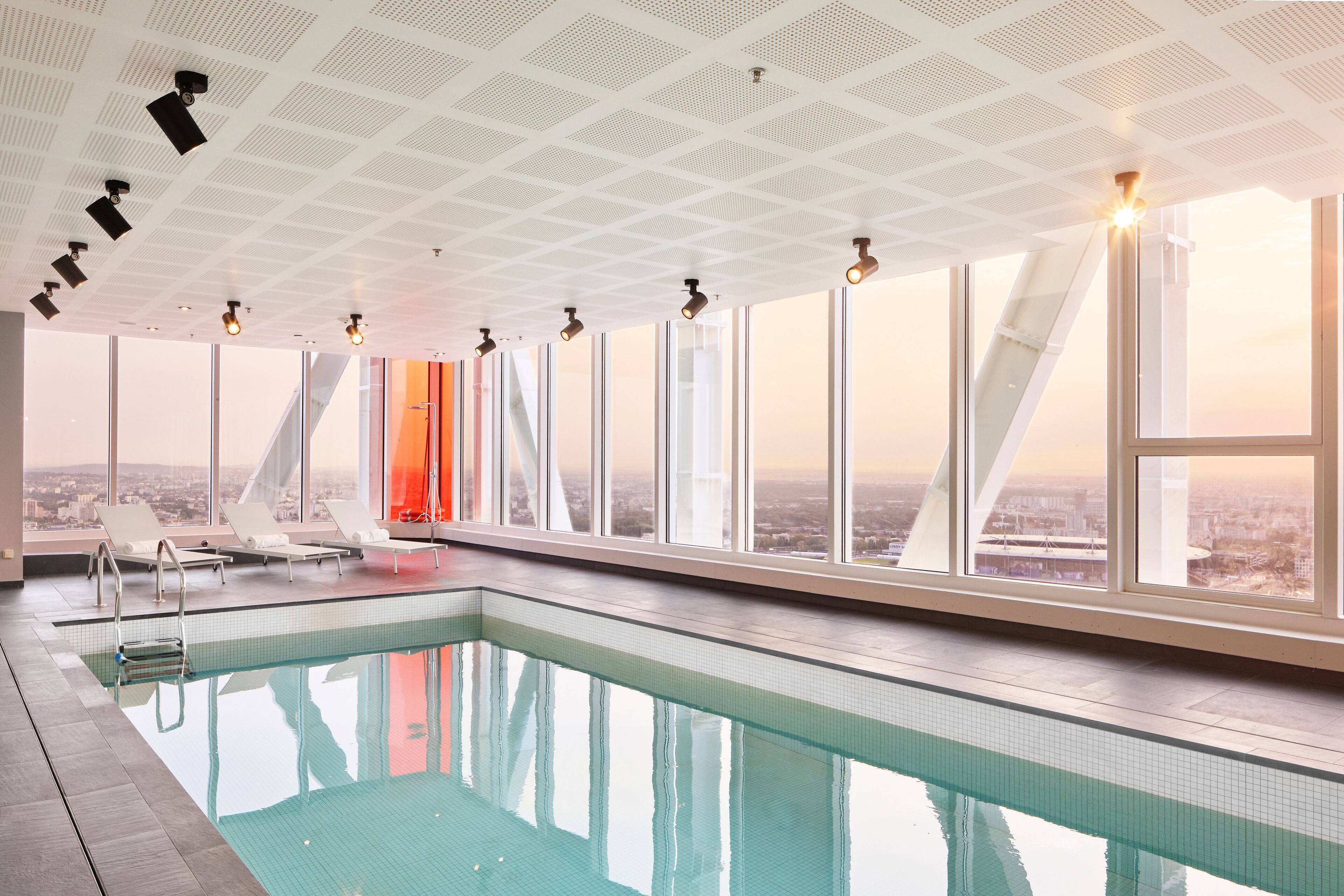 Indoor pool, open 5:00 AM to 11:00 PM, sun loungers