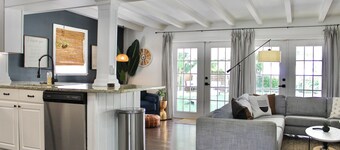 A beautifully renovated private home with a large backyard, Pool, and Hot Tub