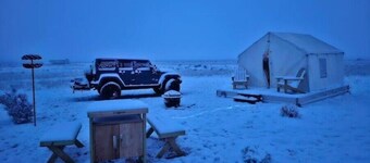 Camping on Route 66 near our Crystal Mountain
