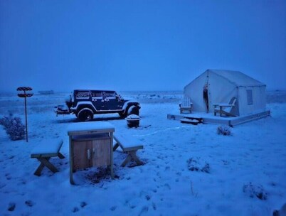 Camping on Route 66 near our Crystal Mountain
