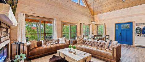 Smart TV, chimenea, videojuegos y reproductor de DVD