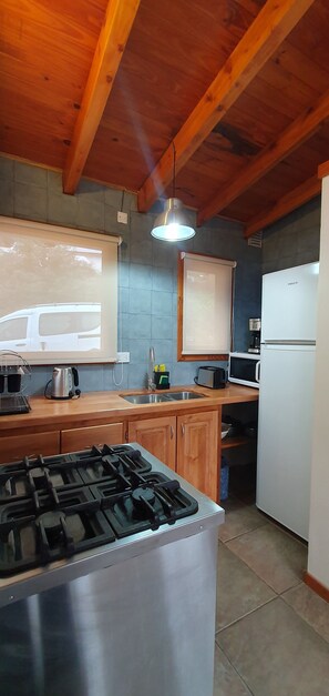 Fridge, microwave, oven, coffee/tea maker