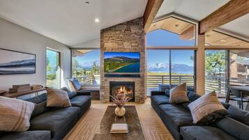 TV, fireplace, video games, books