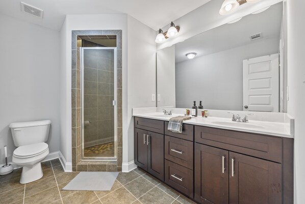 Towels, soap, shampoo