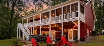 Rustic Lakefront Oasis - Hot Tub, Game Room, Kayaks/Canoes, and Fishing Rods
