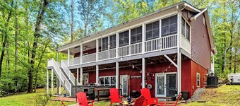 Rustic Lakefront Oasis - Hot Tub, Game Room, Kayaks/Canoes, and Fishing Rods