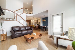 Smart TV, fireplace, video games, books