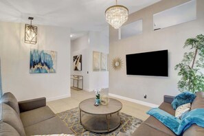 TV, fireplace, offices