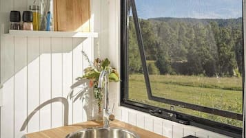 Fridge, microwave, stovetop, toaster