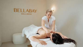 Sauna, hot tub, hot stone massages, deep-tissue massages