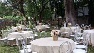 Outdoor banquet area