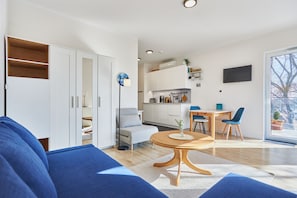 LÀgenhet Deluxe | 1 sovrum, strykjÀrn/strykbrÀda, gratis wi-fi och sÀngklÀder