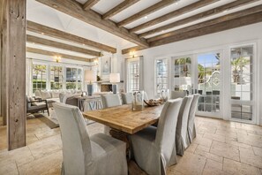 Dining - Water Cottage & Carriage House— Elegant coastal villa w/ pool & space for 16 (Rosemary Beach)
