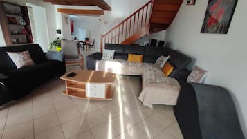 Smart TV, chimenea, reproductor de DVD y videoteca