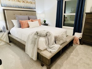 3 bedrooms, desk, iron/ironing board, travel cot