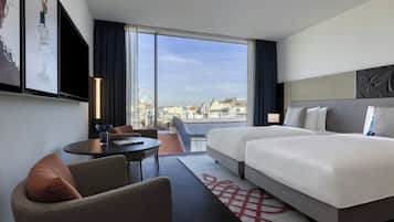 Habitación con 2 camas individuales, 2 camas individuales (View) | Ropa de cama de alta calidad, camas con efecto memoria y minibar