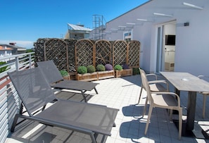 Deluxe Apartment, 1 King Bed with Sofa bed, Terrace, Partial Sea View | View from room