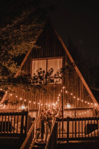 Rustic A-Frame with Hot Tub, Fire pit, and BBQ.