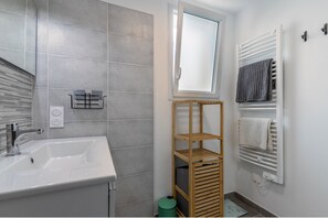 Shower, hair dryer