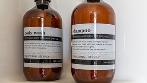Two bottles of body wash and shampoo with pumps, labeled for external use only, each containing 16.9 fl oz 500ml. - Casita Inn #5 - Queen (Wayne County)