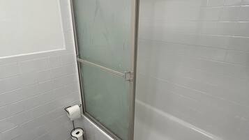 Hair dryer, towels, toilet paper