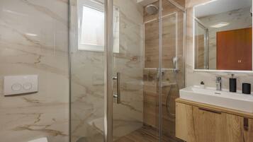 Family House, Multiple Bedrooms, 2 Bathrooms (Pool House Beba Tribalj Lake) | Bathroom | Shower, hair dryer, towels, soap
