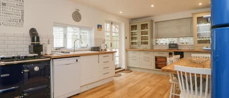 Fridge, dishwasher, electric kettle, toaster