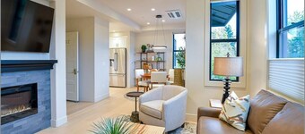 Luxury condo with king bedroom, two bathrooms, full kitchen.