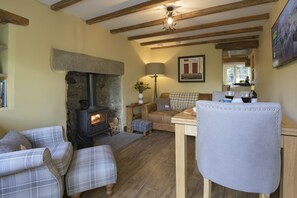 TV, fireplace - Pond Cottage, West Witton, Yorkshire Dales (West Witton, Leyburn,)