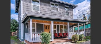 2-story, 3 bedroom modern home with king and queen beds, living room and kitchen.