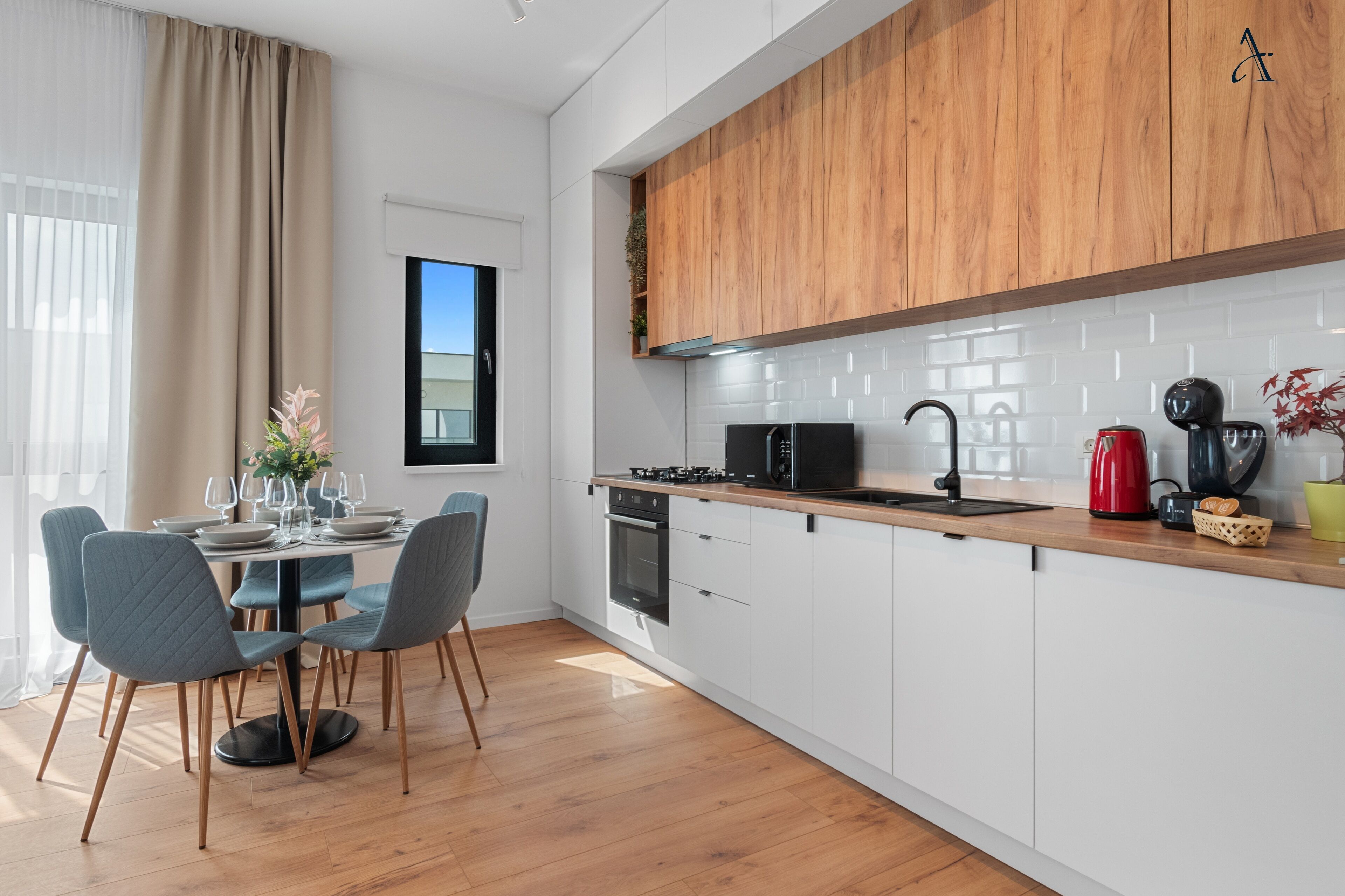 premium apartment | private kitchenette | fridge, microwave, oven, dishwasher