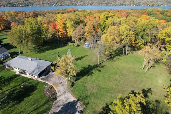 aerial of property with Lake Como in background!