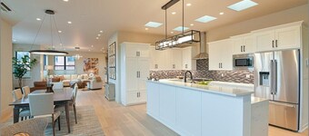 2 bedrooms, office with sofa bed, sofa bed in living room, 3 bathrooms