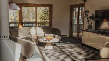 TV, fireplace, offices