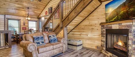 TV, fireplace, video games