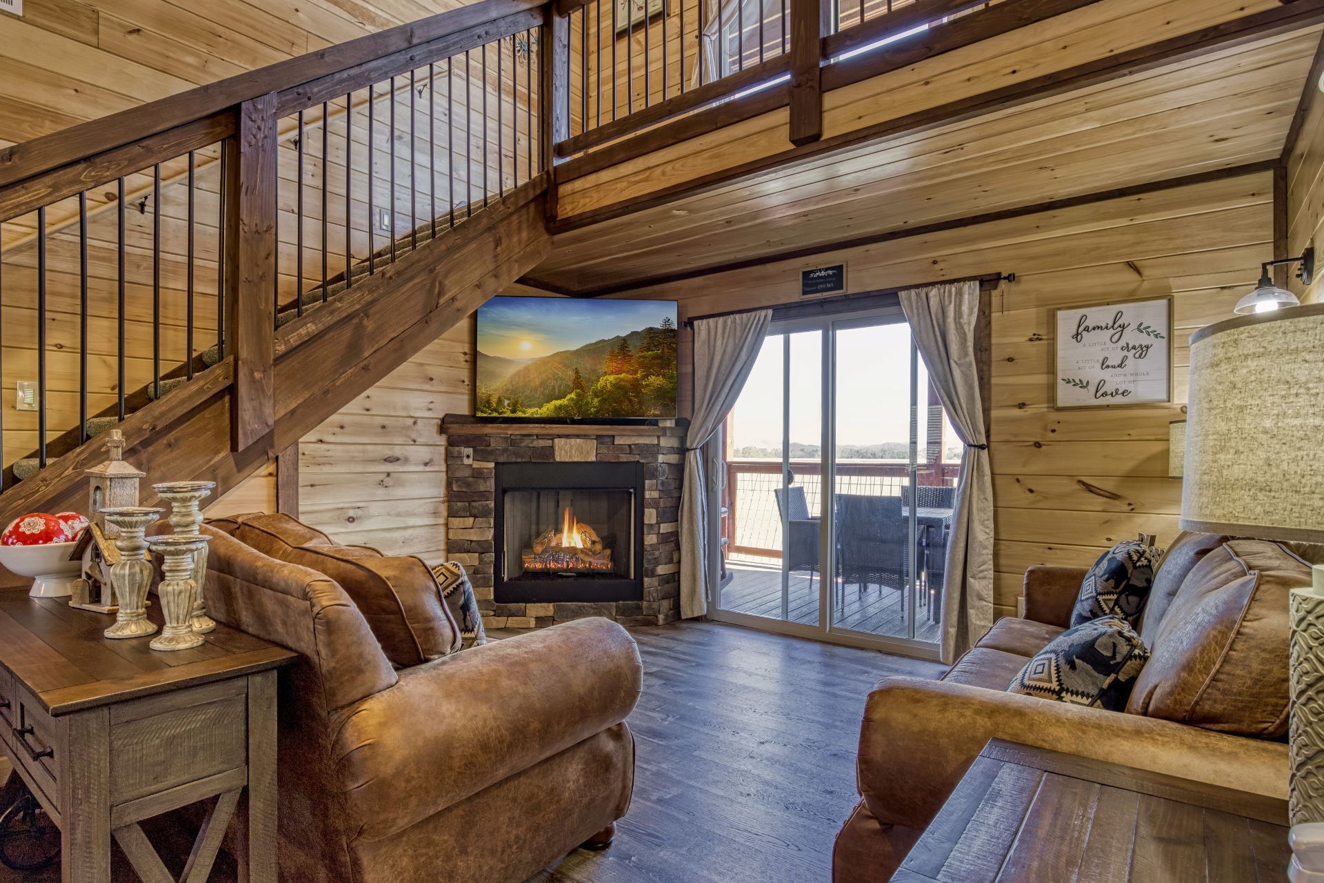 TV, fireplace, video games