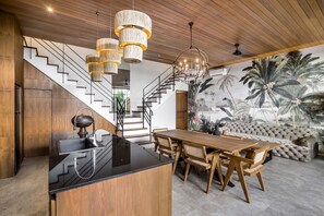 Deluxe Villa, 3 Bedrooms, Private Pool, Pool View | Dining room - Nusantara Loft Ambon by Alfred in Bali (Canggu)