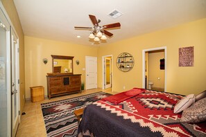 2 bedrooms, desk, iron/ironing board, travel cot