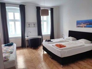 2 bedrooms, desk, iron/ironing board, WiFi